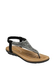 Lotus Black Casual Toe Thong Holiday Sandals - Image 1 of 4