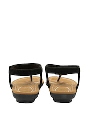 Lotus Black Casual Toe Thong Holiday Sandals - Image 3 of 4