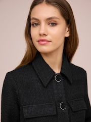 Черный - Boucle Button Up Shacket - Image 4 of 6