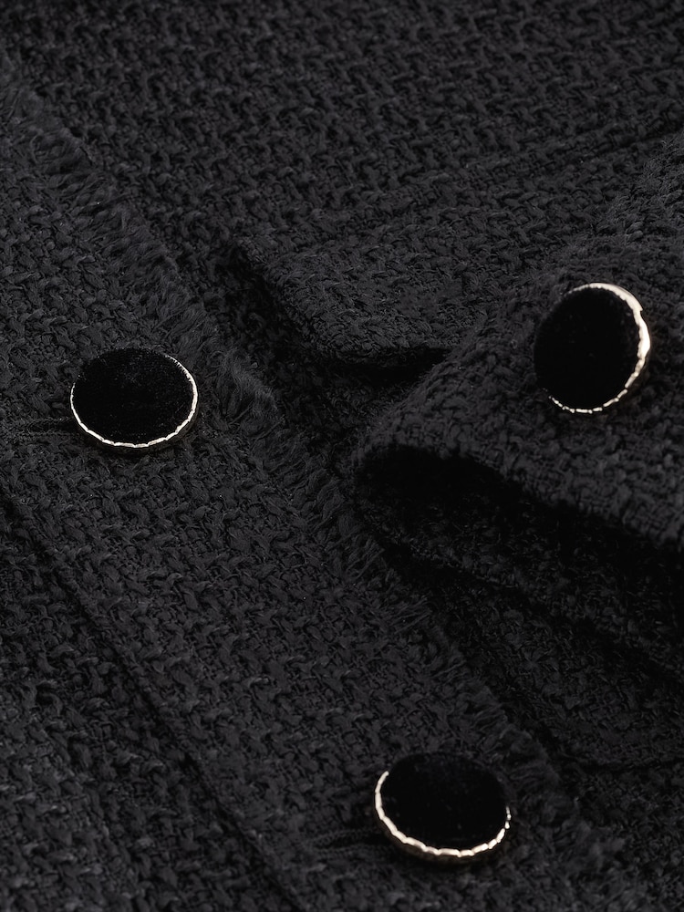 Черный - Boucle Button Up Shacket - Image 6 of 6