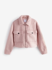 Pink Boucle Cropped Boxy Jacket - Image 6 of 8