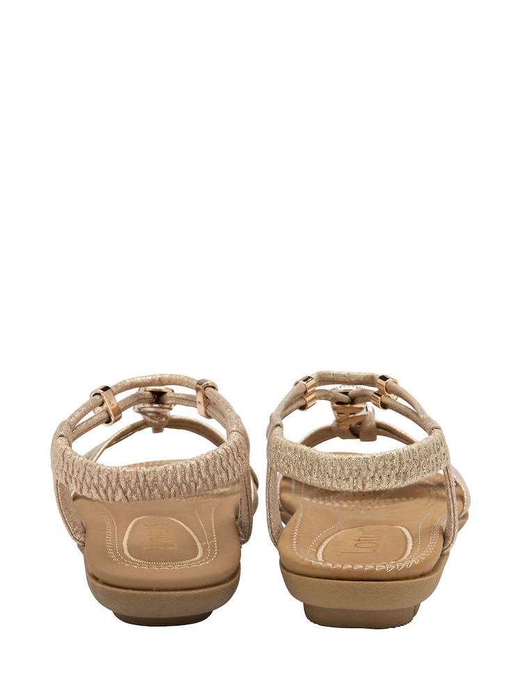 Lotus Gold Casual Open Toe Holiday Sandals - Image 4 of 4 Lotus Gold Casual Open Toe Holiday Sandals - Image 4 of 4