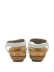 Lotus Silver Casual Toe Thong Holiday Sandals - Image 3 of 4