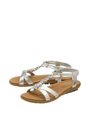 Lotus Silver Casual Open Toe Holiday Sandals - Image 2 of 4