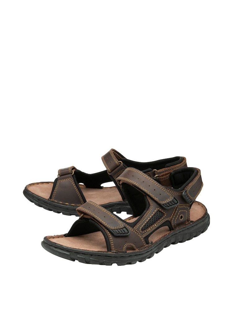 Lotus Brown Chrome Casual Mens Sandals - Image 2 of 4
