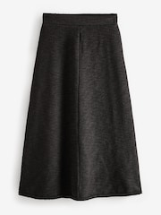 Black Boucle Midi Elasticated Waist Circle Skirt - Image 3 of 5