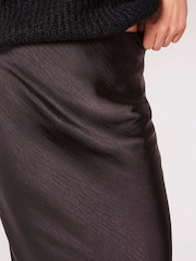 Apricot Black Satin Bias Cut Maxi Skirt - Image 3 of 4