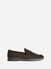 Linzi Brown Wide Fit Request Wide Fit Classic Loafers With Front Tab - Image 2 of 5