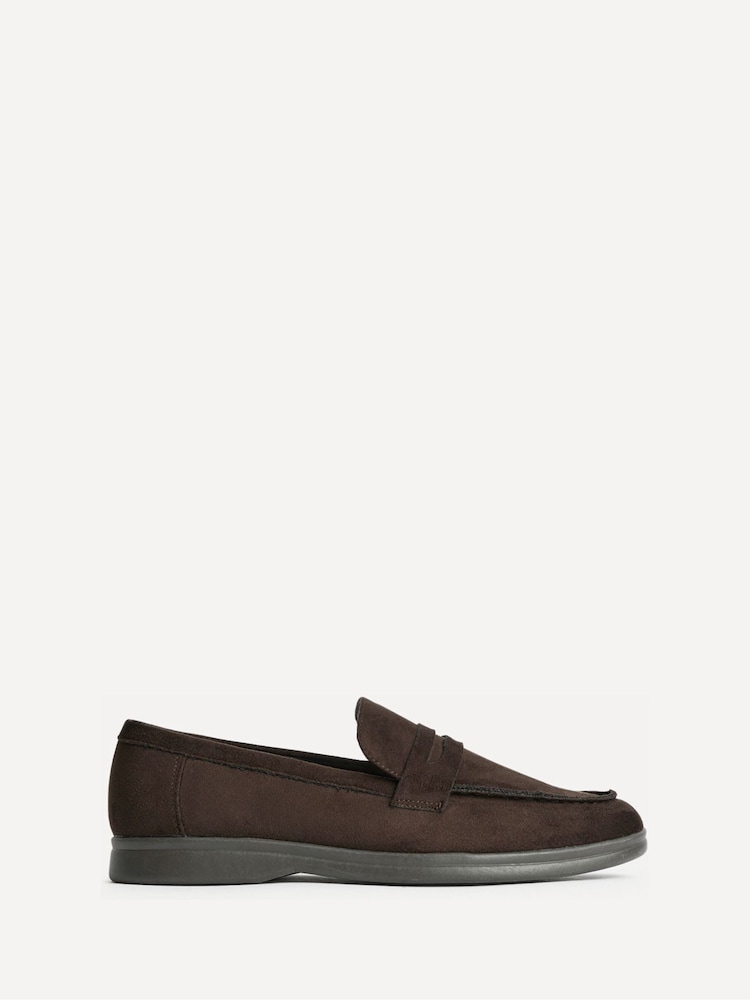 Linzi Brown Wide Fit Request Wide Fit Classic Loafers With Front Tab - Image 2 of 5 Linzi Brown Wide Fit Request Wide Fit Classic Loafers With Front Tab - Image 2 of 5