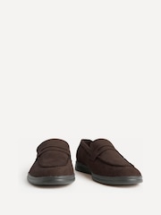 Linzi Brown Wide Fit Request Wide Fit Classic Loafers With Front Tab - Image 3 of 5
