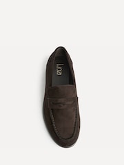 Linzi Brown Wide Fit Request Wide Fit Classic Loafers With Front Tab - Image 4 of 5