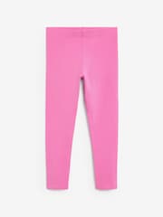 Pink/Purple Rainbow/Ochre Yellow Spot Leggings 5 Pack (3-16yrs) - Image 3 of 8