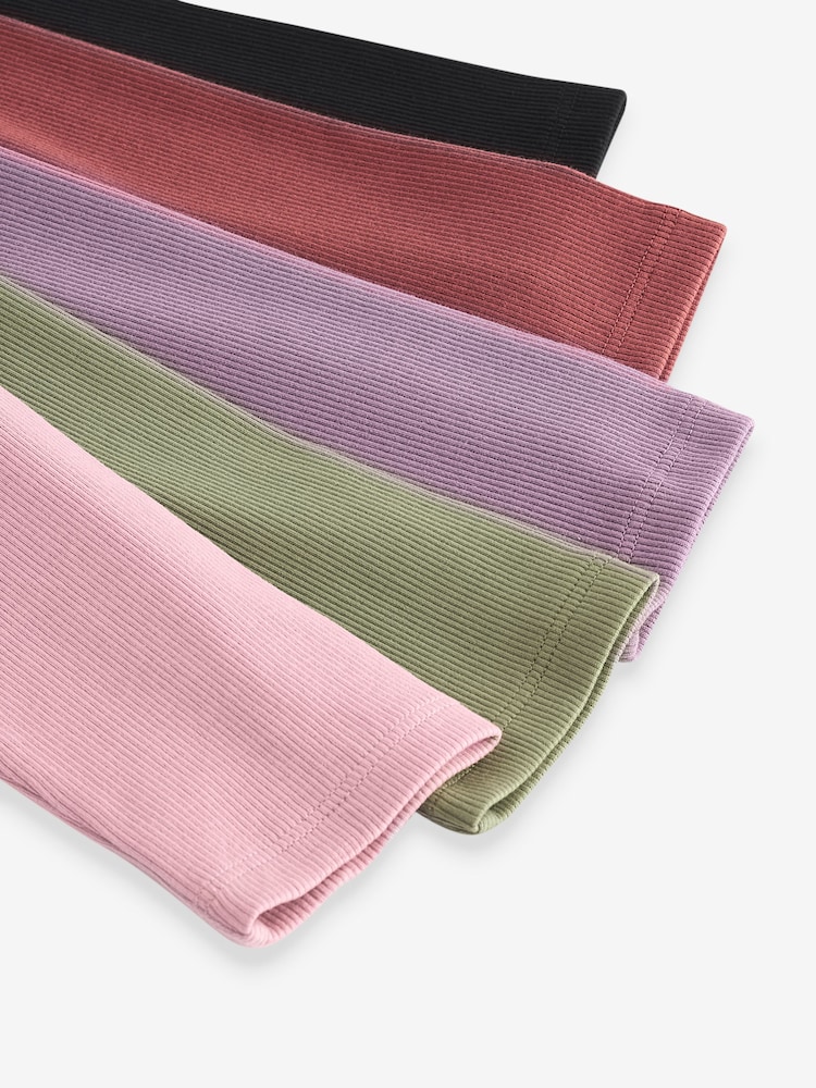 Multi Ribbed Leggings 5 Pack (3-16yrs) - Image 8 of 8