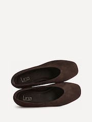 Linzi Brown Dedicate Wide Fit Square Toe Ballet Flats With Top Stitching - Image 5 of 6