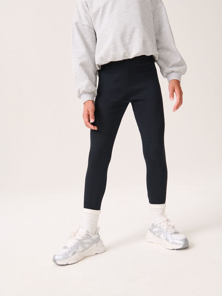 Black Ribbed Leggings (3-16yrs) - Image 1 of 7