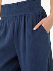 Roman Blue Petite Shirred Waist Trousers - Image 5 of 5