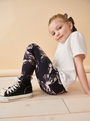 Black/White Butterfly Printed Leggings (3-16yrs) - Image 3 of 7
