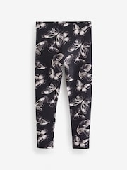 Black/White Butterfly Printed Leggings (3-16yrs) - Image 6 of 7