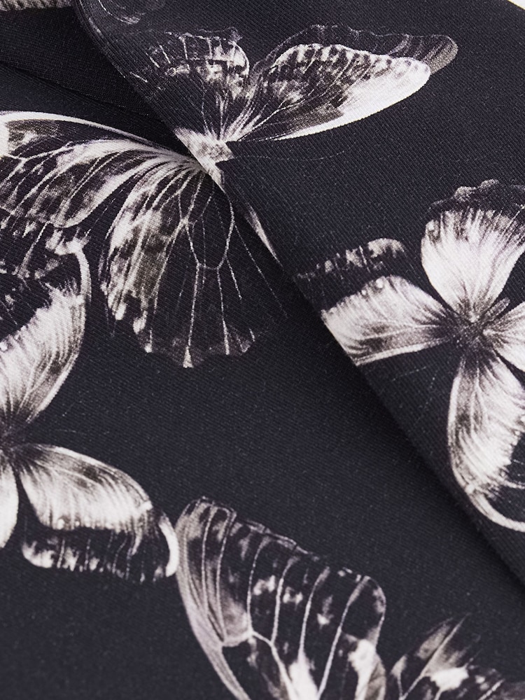 Black/White Butterfly Printed Leggings (3-16yrs) - Image 7 of 7