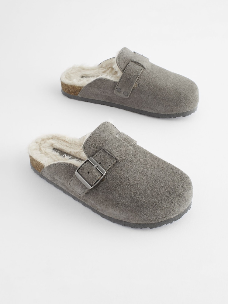 Grey Suede Clogs - Image 1 of 6