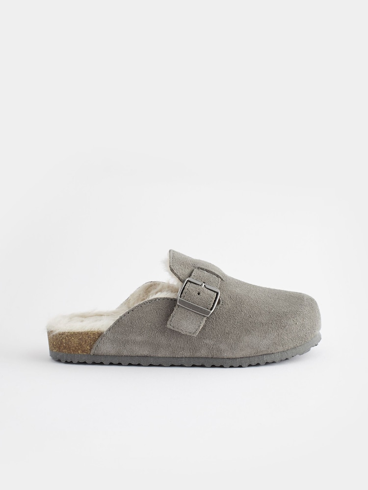 Grey Suede Clogs - Image 2 of 6 Grey Suede Clogs - Image 2 of 6
