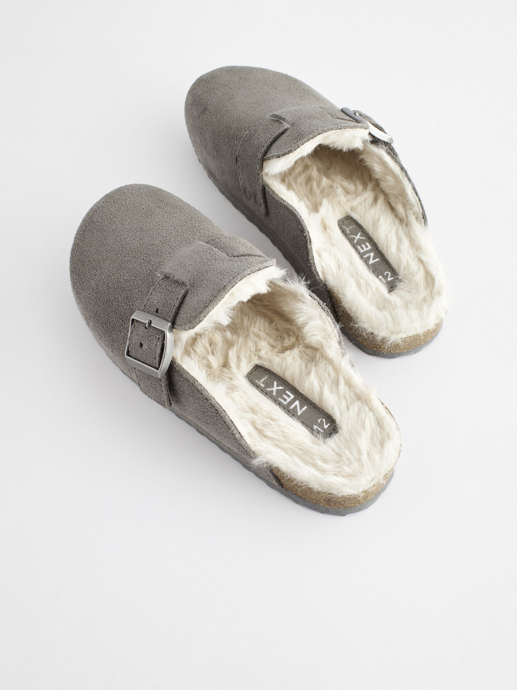 Grey suede clogs new arrivals