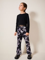 Black/White Mesh Flare Leggings (3-16yrs) - Image 1 of 7