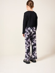 Black/White Mesh Flare Leggings (3-16yrs) - Image 3 of 7