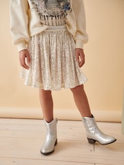 Gold Sequin Pull On Skirt (3-16yrs) - Image 1 of 7