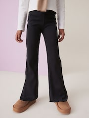 Black 1 Pack Rib Flare Leggings (3-16yrs) - Image 1 of 7