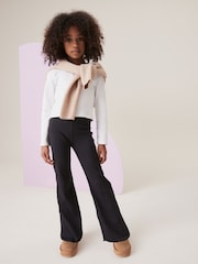 Black 1 Pack Rib Flare Leggings (3-16yrs) - Image 2 of 7
