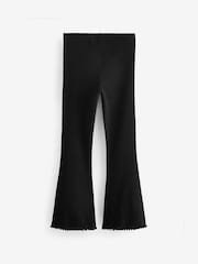 Black 1 Pack Rib Flare Leggings (3-16yrs) - Image 6 of 7