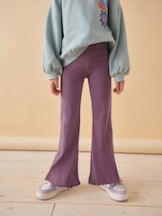 Purple 1 Pack Rib Flare Leggings (3-16yrs) - Image 1 of 7