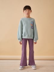 Purple 1 Pack Rib Flare Leggings (3-16yrs) - Image 2 of 7