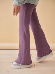 Purple 1 Pack Rib Flare Leggings (3-16yrs) - Image 4 of 7