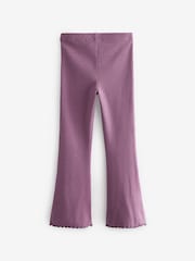 Purple 1 Pack Rib Flare Leggings (3-16yrs) - Image 6 of 7