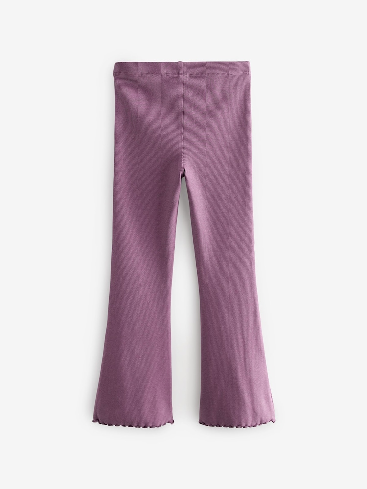Purple 1 Pack Rib Flare Leggings (3-16yrs) - Image 6 of 7