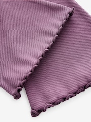 Purple 1 Pack Rib Flare Leggings (3-16yrs) - Image 7 of 7