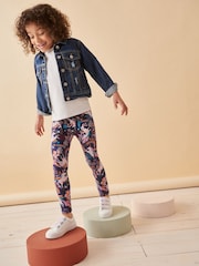 Navy Unicorn Rainbow Printed Leggings (3-16yrs) - Image 2 of 7