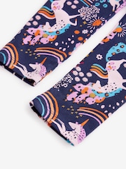 Navy Unicorn Rainbow Printed Leggings (3-16yrs) - Image 7 of 7