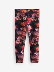Black Floral Printed Leggings (3-16yrs) - Image 5 of 7