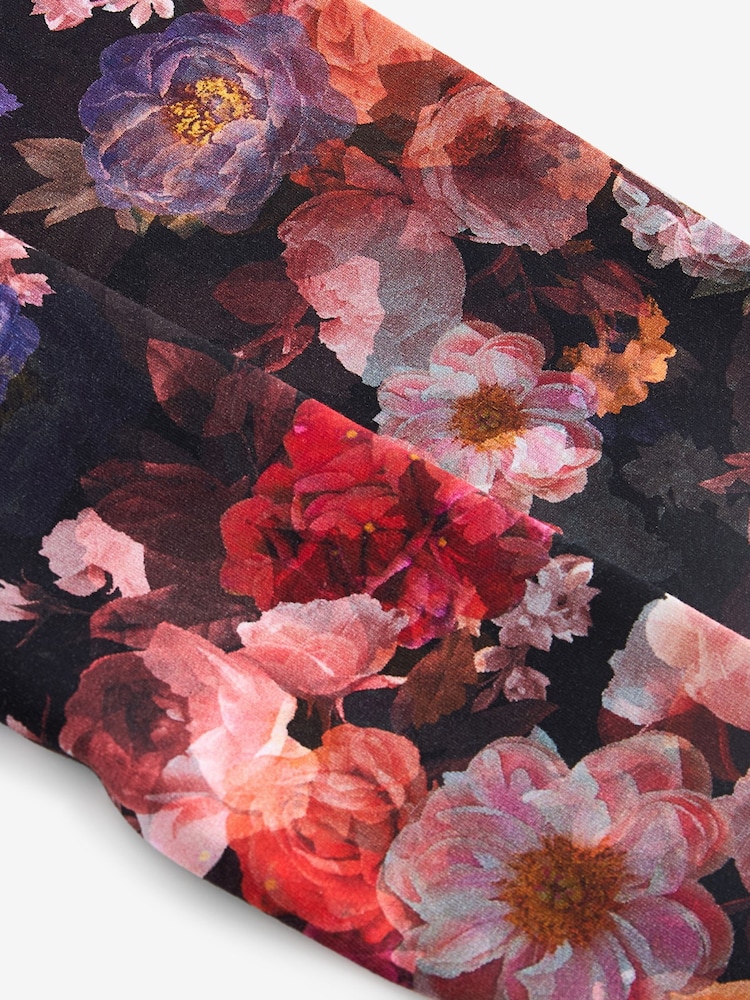 Black Floral Printed Leggings (3-16yrs) - Image 7 of 7