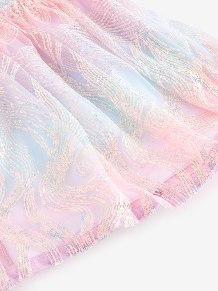 Pink/Blue Sequin Pull On Skirt (3-16yrs) - Image 5 of 5