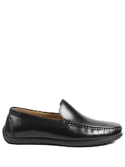 Jones Bootmaker Black Wide Fit Rawston Wide Fit Smart Leather Slip-On Shoes - Image 1 of 6
