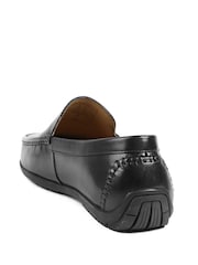 Jones Bootmaker Black Wide Fit Rawston Wide Fit Smart Leather Slip-On Shoes - Image 3 of 6