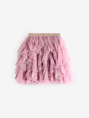 Pink/Gold Sparkle Tiered Tulle Mesh Skirt (3-16yrs) - Image 2 of 4