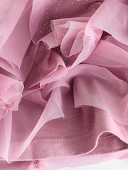 Pink/Gold Sparkle Tiered Tulle Mesh Skirt (3-16yrs) - Image 3 of 4
