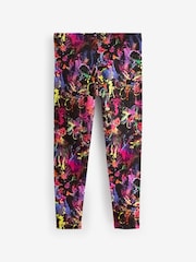 Black/Pink/Green Splat Printed Leggings (3-16yrs) - Image 5 of 6