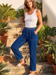 Roman Blue Petite Stretch Denim Trousers - Image 2 of 6