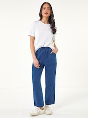Roman Blue Petite Stretch Denim Trousers - Image 3 of 6
